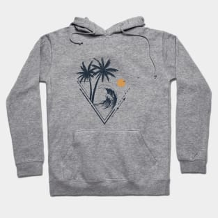 Palms And Waves. Summer, Travel, Vacation. Creative Geometric Style Hoodie